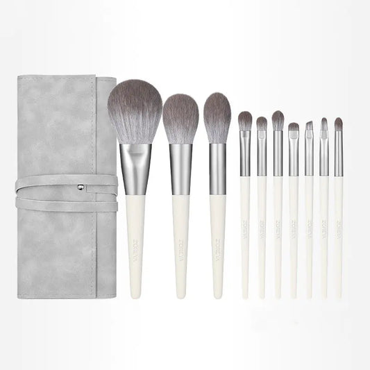 Jumbo 10-Piece Soft Synthetic Makeup Brush Set