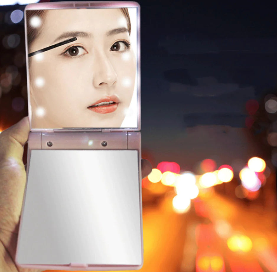 Portable Folding LED Makeup Mirror