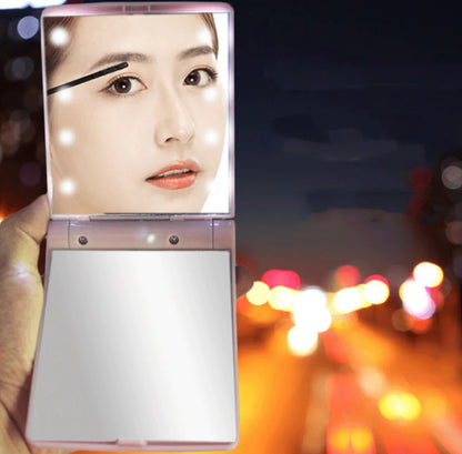 Portable Folding LED Makeup Mirror