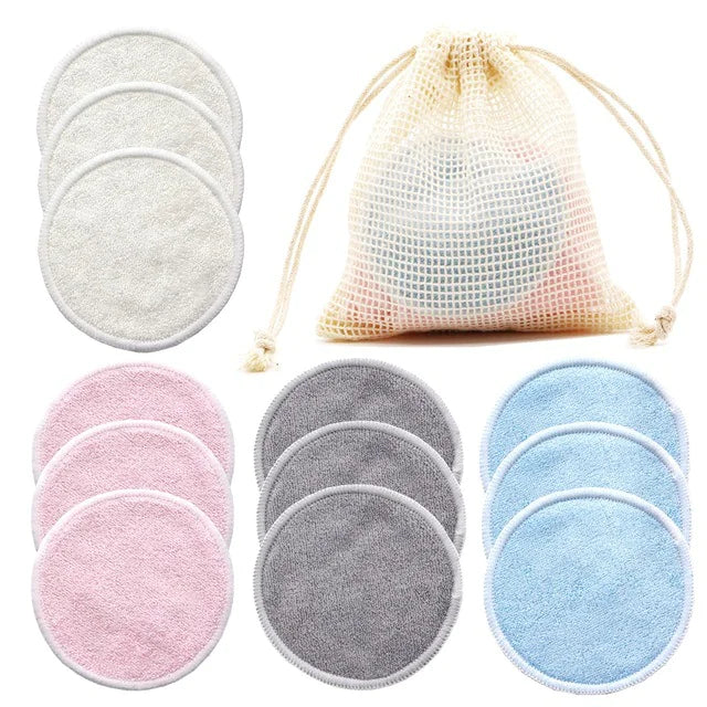 12-Pack Reusable Cotton Makeup Remover Pads – Washable & Eco-Friendly